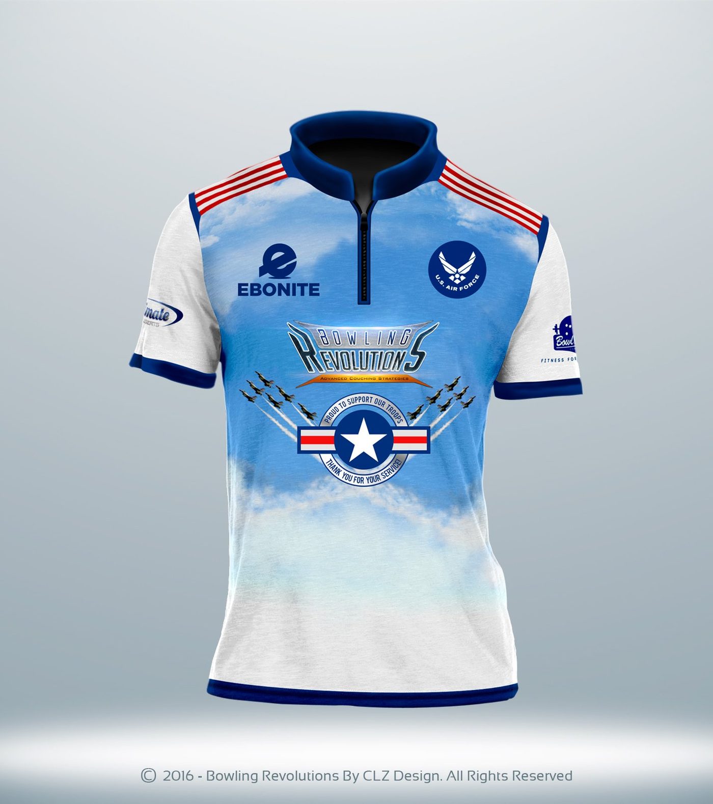 Bowling Revolutions jersey designed for the U.S. Air Force base clinics