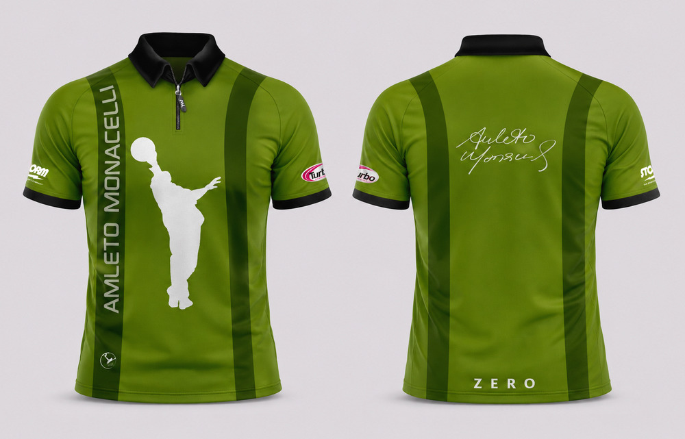 The first jersey: heritage olive with the release silhouette and the vertical logotype, front and back