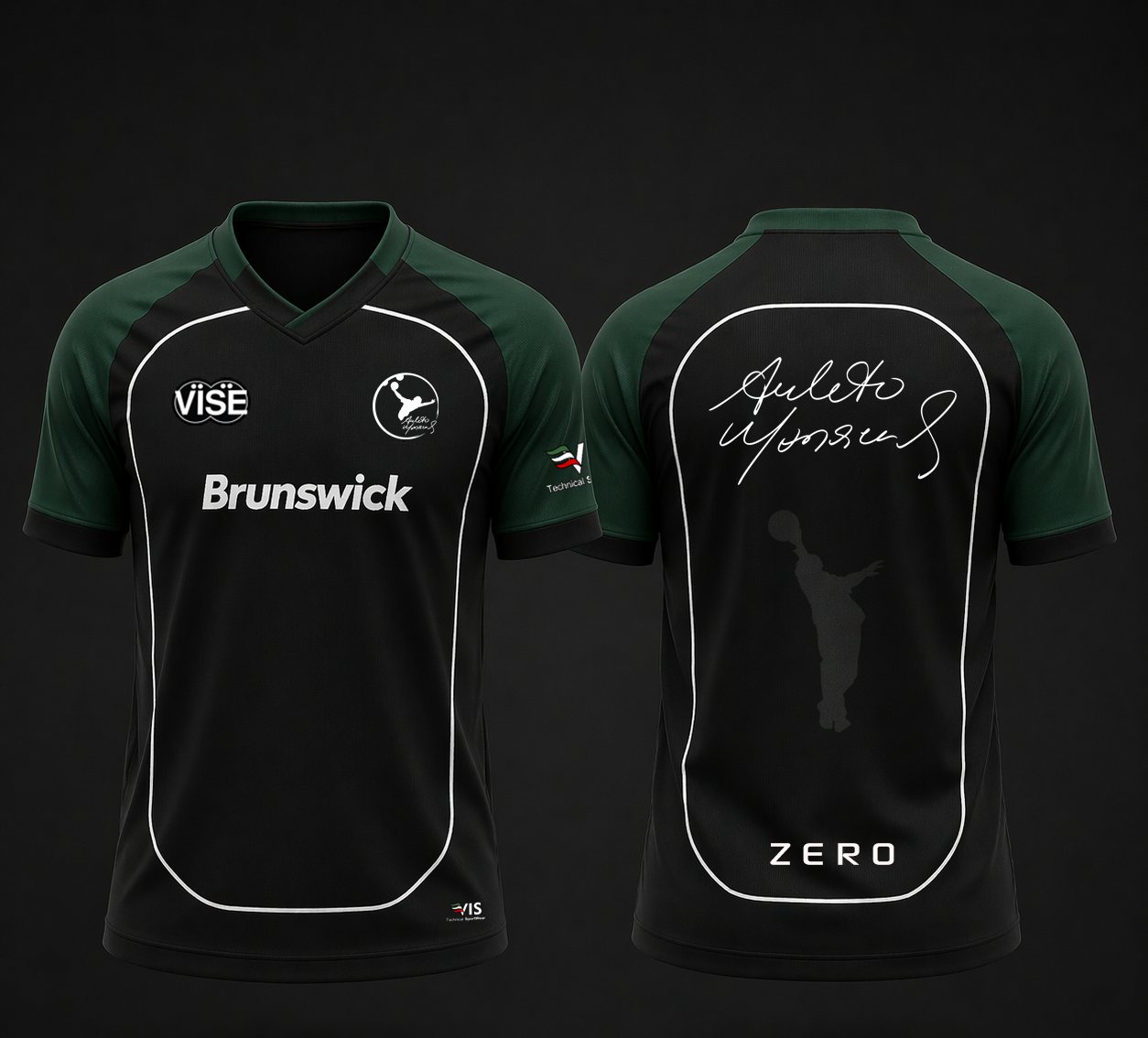 Bowling jersey designed for Amleto Monacelli — 2026 · Brunswick — front and back