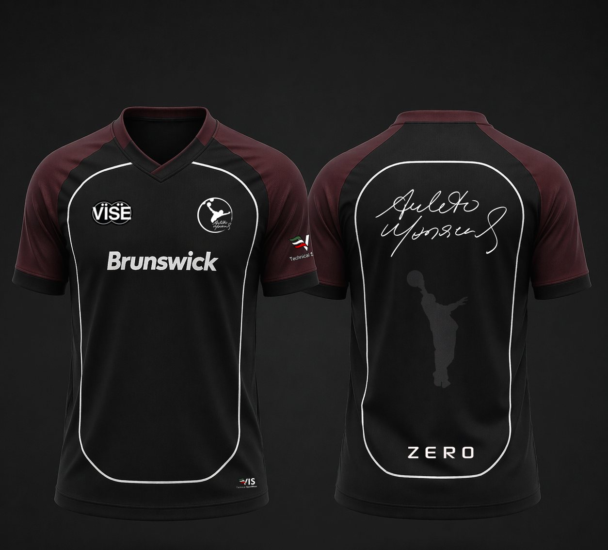 Bowling jersey designed for Amleto Monacelli — 2026 · Brunswick — front and back