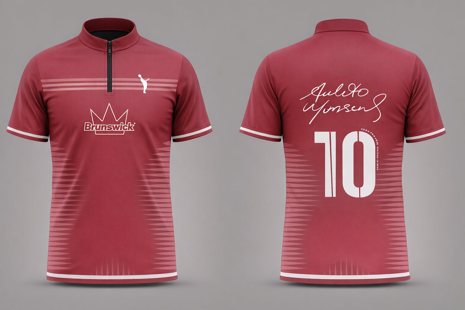 Bowling jersey designed for Amleto Monacelli — Brunswick · No. 10 — front and back