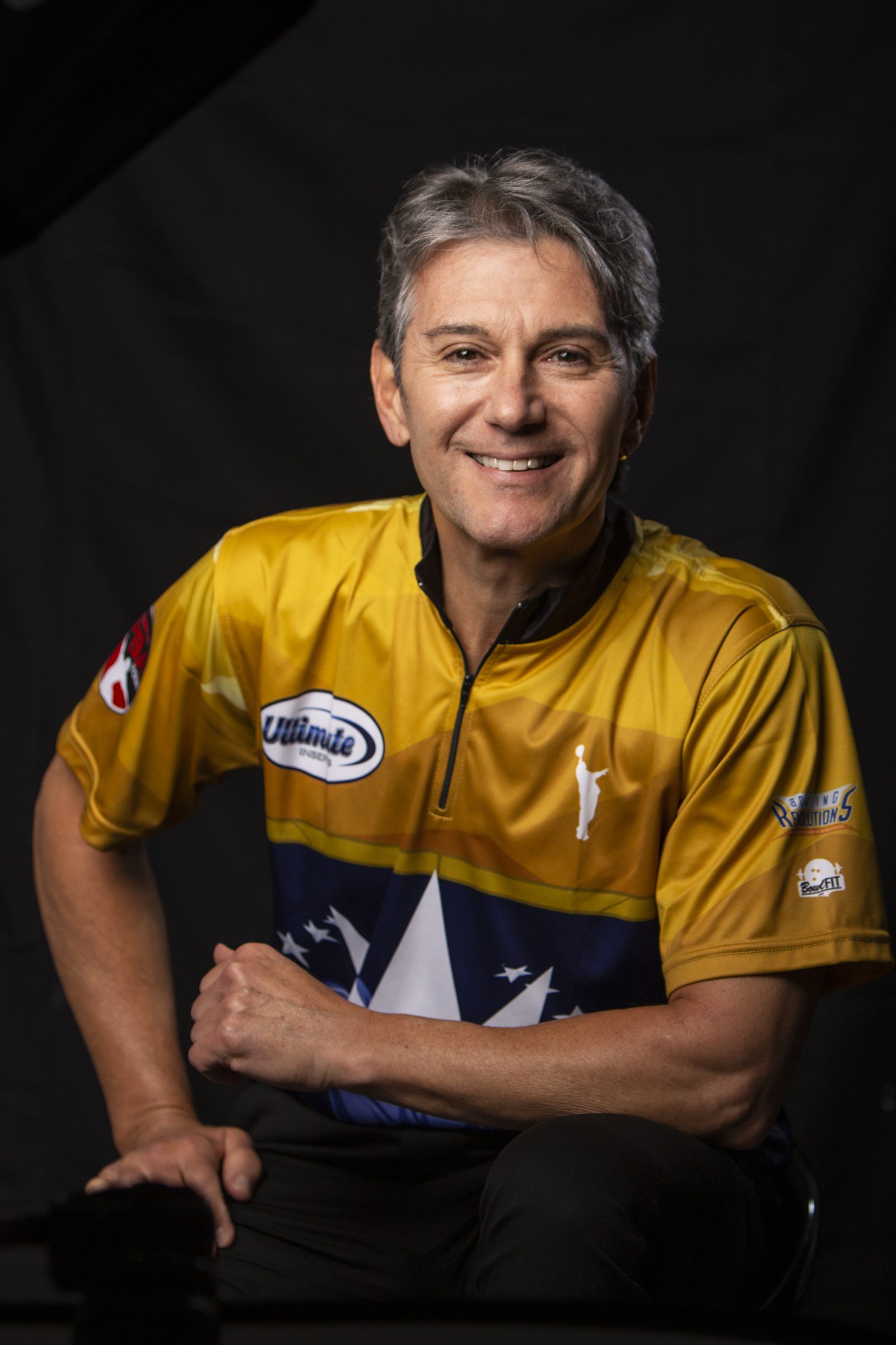 Amleto Monacelli in a jersey carrying the colours of the Venezuelan flag