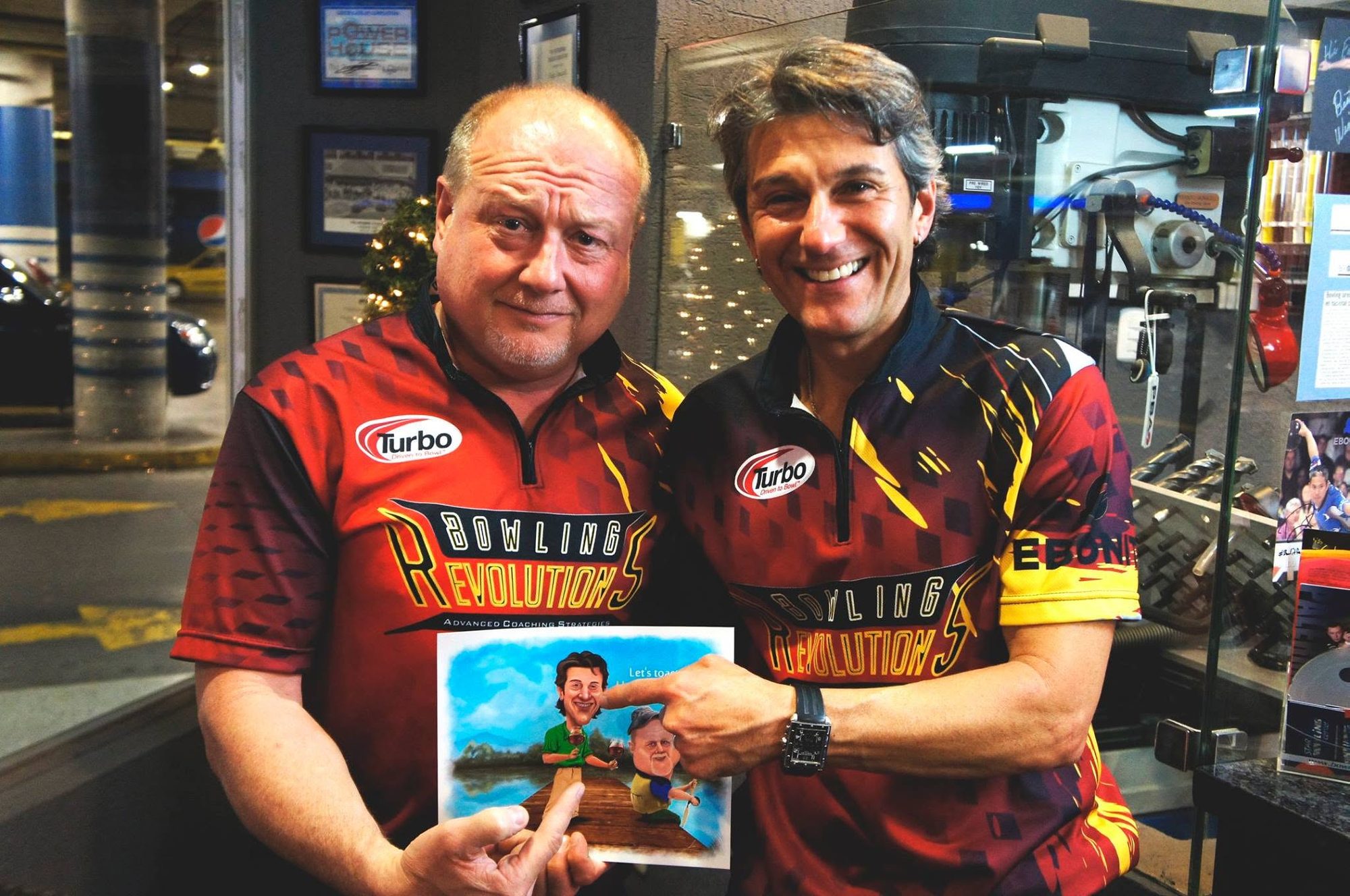 Amleto Monacelli and Bob Learn Jr. in Bowling Revolutions apparel
