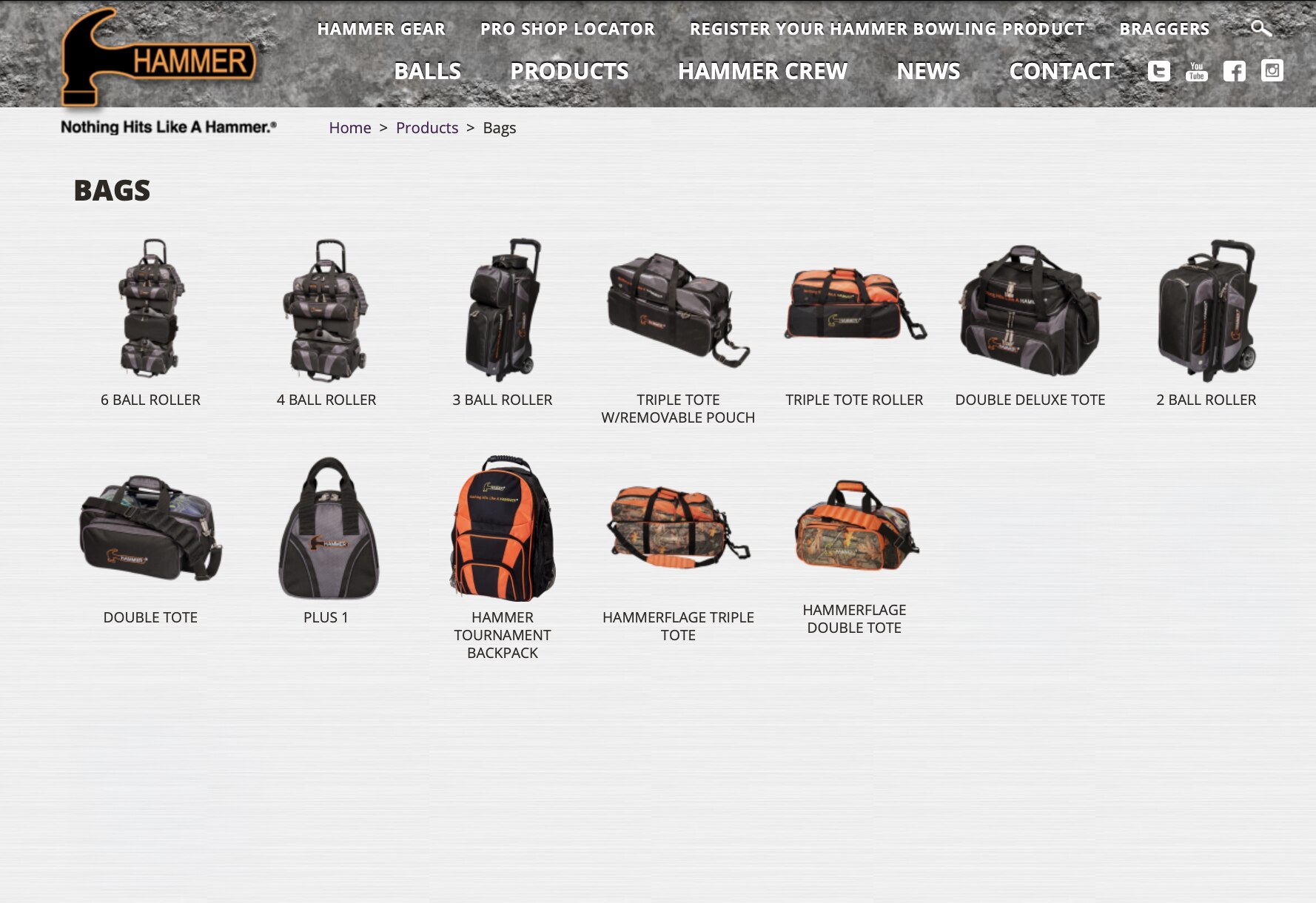 Hammer bags — before redesign