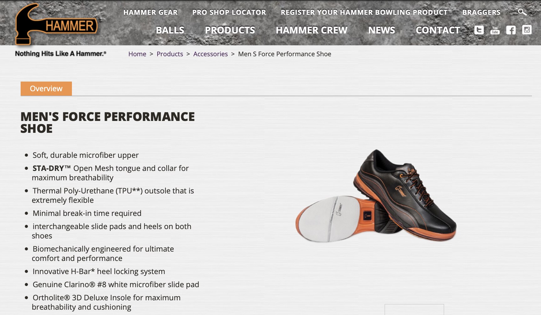Shoe product page — before